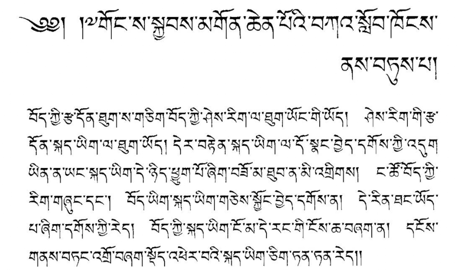 Photo: Tibetan Uchen manuscript page